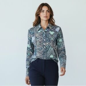 CHICO’S - LIGHTWEIGHT BUTTON DOWN BLOUSE -‎ B7